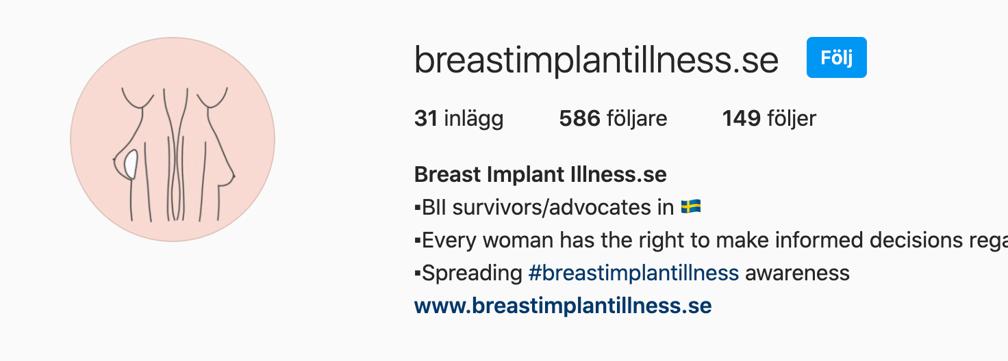 Breastimplantillness.se instagramkonto