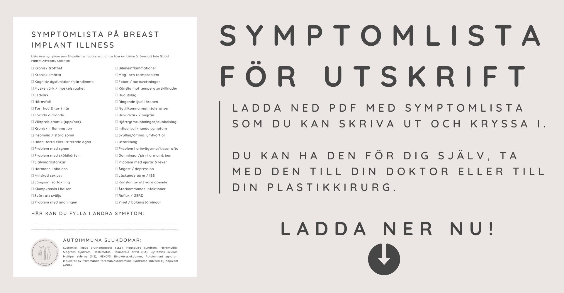 SYMPTOMLISTA ATT LADDA NER